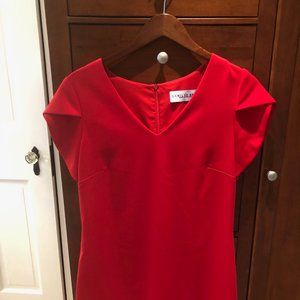 Red Scallop Hem Dress